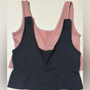 MIRA’s Reversible Brami Ribbed Black and Pink Tank Tops bundle set sz XS/S